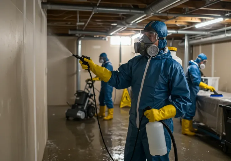 Basement Sanitization and Antimicrobial Treatment process in Choccolocco, AL