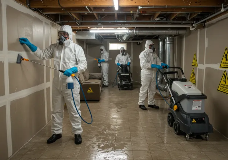 Basement Moisture Removal and Structural Drying process in Choccolocco, AL